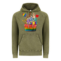 Vintage Olive pride rainbow cupcake Vintage Hoodie - texasbilliewilder