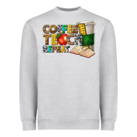 Heather Grey coffee teach repeat Heavyweight Sweatshirt - texasbilliewilder