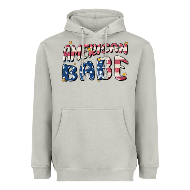 American Babe Heavyweight Hoodie by MaliasSmallBusiness | Teevron