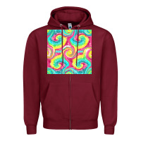 Burgundy Tie Dye Seamless Pattern Zipper Hoodie - BundleAndBundleShop