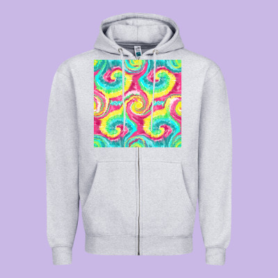 Tie Dye Seamless Pattern Zipper Hoodie Designed By Bundleandbundleshop