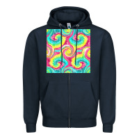 Navy Tie Dye Seamless Pattern Zipper Hoodie - BundleAndBundleShop