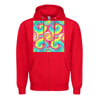 Red Tie Dye Seamless Pattern Zipper Hoodie - BundleAndBundleShop