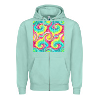 Seafoam Tie Dye Seamless Pattern Zipper Hoodie - BundleAndBundleShop