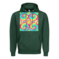 Sports Green Tie Dye Seamless Pattern Zipper Hoodie - BundleAndBundleShop