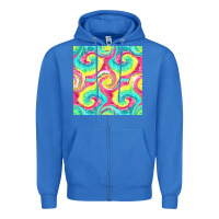 True Royal Tie Dye Seamless Pattern Zipper Hoodie - BundleAndBundleShop