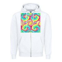 White Tie Dye Seamless Pattern Zipper Hoodie - BundleAndBundleShop