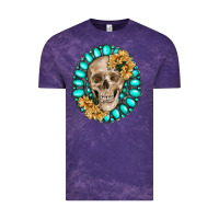 Cloud Purple skull with gemstone and sunflower Vintage Tee - RanaPortraitStore