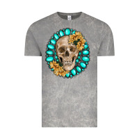 Cloud Rock skull with gemstone and sunflower Vintage Tee - RanaPortraitStore