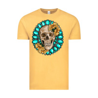 Vintage Mustard skull with gemstone and sunflower Vintage Tee - RanaPortraitStore