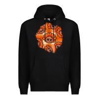 Black Thanksgiving Turkey With Tartan Patch Premium Hoodie - BundleAndBundleShop
