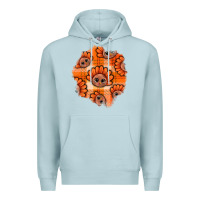Blue Mist Thanksgiving Turkey With Tartan Patch Premium Hoodie - BundleAndBundleShop