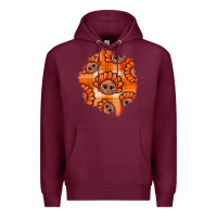 Burgundy Thanksgiving Turkey With Tartan Patch Premium Hoodie - BundleAndBundleShop