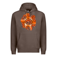 Coffee Thanksgiving Turkey With Tartan Patch Premium Hoodie - BundleAndBundleShop