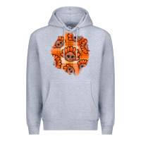 Heather Grey Thanksgiving Turkey With Tartan Patch Premium Hoodie - BundleAndBundleShop