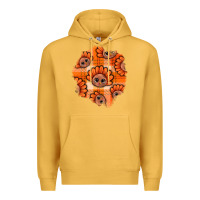 Mustard Thanksgiving Turkey With Tartan Patch Premium Hoodie - BundleAndBundleShop