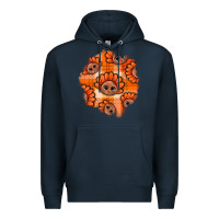Navy Thanksgiving Turkey With Tartan Patch Premium Hoodie - BundleAndBundleShop