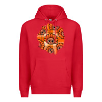 Red Thanksgiving Turkey With Tartan Patch Premium Hoodie - BundleAndBundleShop