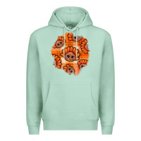 Seafoam Thanksgiving Turkey With Tartan Patch Premium Hoodie - BundleAndBundleShop