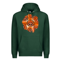 Sports Green Thanksgiving Turkey With Tartan Patch Premium Hoodie - BundleAndBundleShop