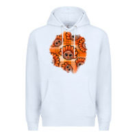 White Thanksgiving Turkey With Tartan Patch Premium Hoodie - BundleAndBundleShop