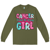 Army Green cancer picked the wrong girl Long Sleeve Tee - JahusDesignShop