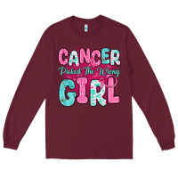 Burgundy cancer picked the wrong girl Long Sleeve Tee - JahusDesignShop