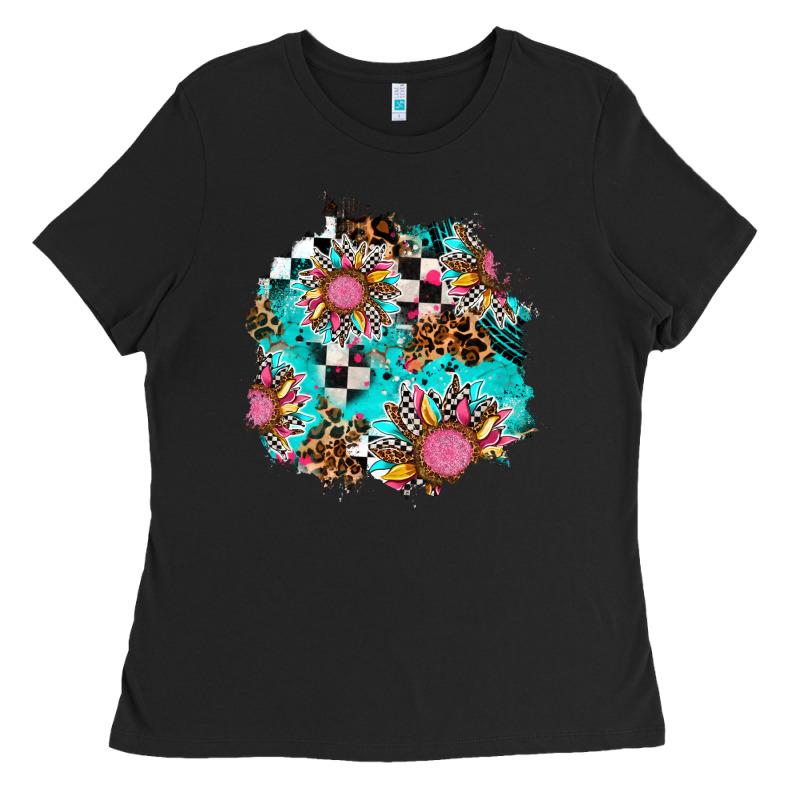 Race Sunflower Patches Ladies Tee by AdoDesignShop | Teevron