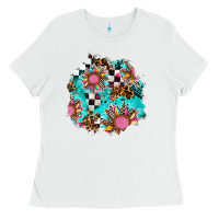White race sunflower patches Ladies Tee - AdoDesignShop