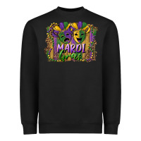 Black mardi gras mask with leopard background Heavyweight Sweatshirt - RanaPortraitStore