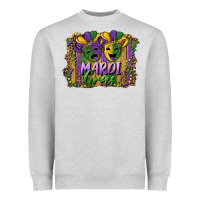 Heather Grey mardi gras mask with leopard background Heavyweight Sweatshirt - RanaPortraitStore