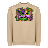 Mushroom mardi gras mask with leopard background Heavyweight Sweatshirt - RanaPortraitStore