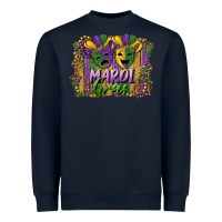 Navy mardi gras mask with leopard background Heavyweight Sweatshirt - RanaPortraitStore
