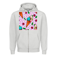 Dove Grey ice cream seamless pattern Zipper Hoodie - BundleAndBundleShop