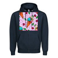 Navy ice cream seamless pattern Zipper Hoodie - BundleAndBundleShop