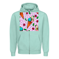 Seafoam ice cream seamless pattern Zipper Hoodie - BundleAndBundleShop