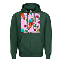 Sports Green ice cream seamless pattern Zipper Hoodie - BundleAndBundleShop