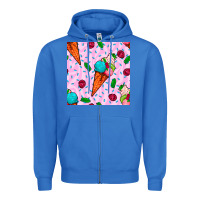 Ice Cream Seamless Pattern Zipper Hoodie | Teevron