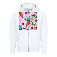 White ice cream seamless pattern Zipper Hoodie - BundleAndBundleShop
