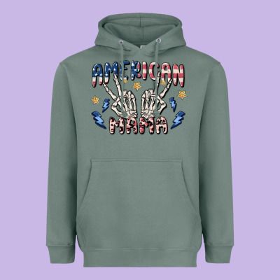 American Mama Heavyweight Hoodie Designed By Maliassmallbusiness