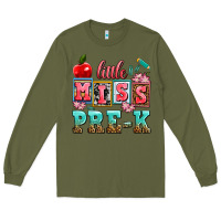 Army Green little miss pre k Long Sleeve Tee - AdoDesignShop
