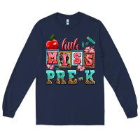 Navy little miss pre k Long Sleeve Tee - AdoDesignShop