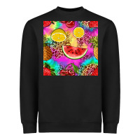 Black fruits leopard tie dye seamless pattern Heavyweight Sweatshirt - Zillion Design Studio