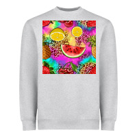 Heather Grey fruits leopard tie dye seamless pattern Heavyweight Sweatshirt - Zillion Design Studio
