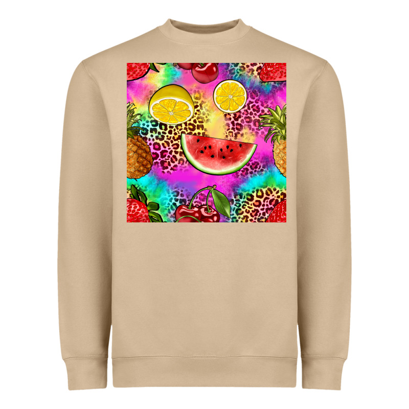 Fruits Leopard Tie Dye Seamless Pattern Heavyweight Sweatshirt by Zillion Design Studio | Teevron