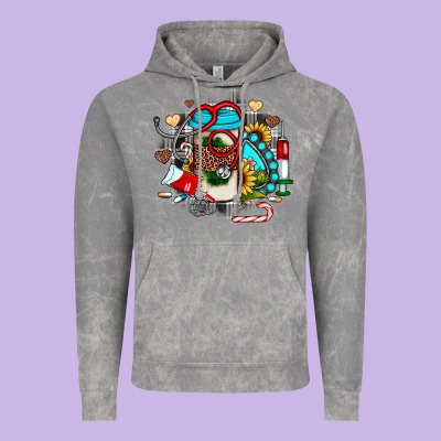 Christmas Sunflower Gemstone Nurse Vintage Hoodie Designed By Jahusdesignshop