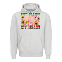 Dove Grey western don't go bacon my heart pig Zipper Hoodie - Artiststas