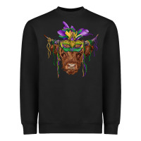 Black mardi gras mask highland cow Heavyweight Sweatshirt - RanaPortraitStore