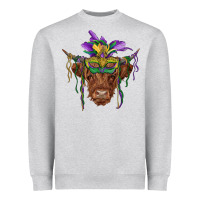 Mardi Gras Mask Highland Cow Heavyweight Sweatshirt | Teevron
