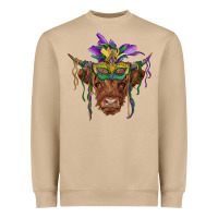 Mushroom mardi gras mask highland cow Heavyweight Sweatshirt - RanaPortraitStore